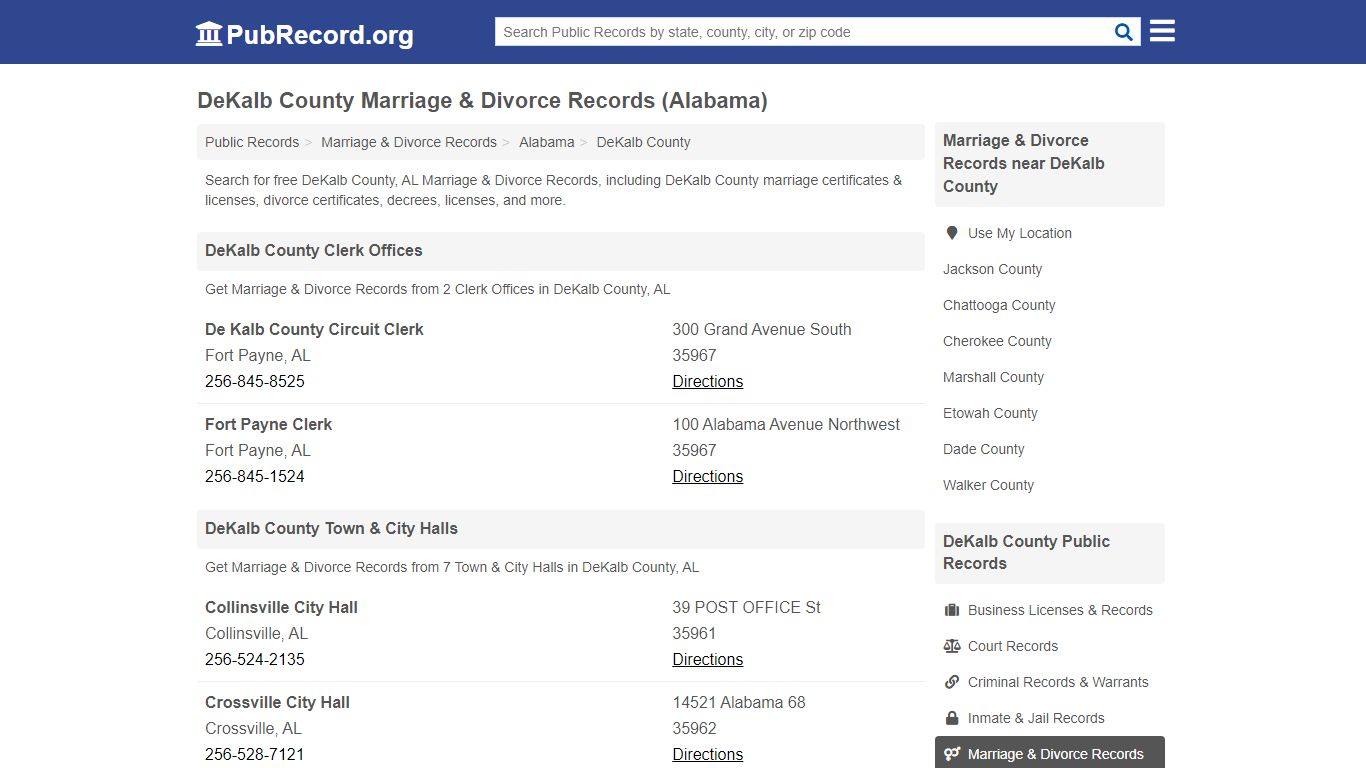 DeKalb County Marriage & Divorce Records (Alabama)